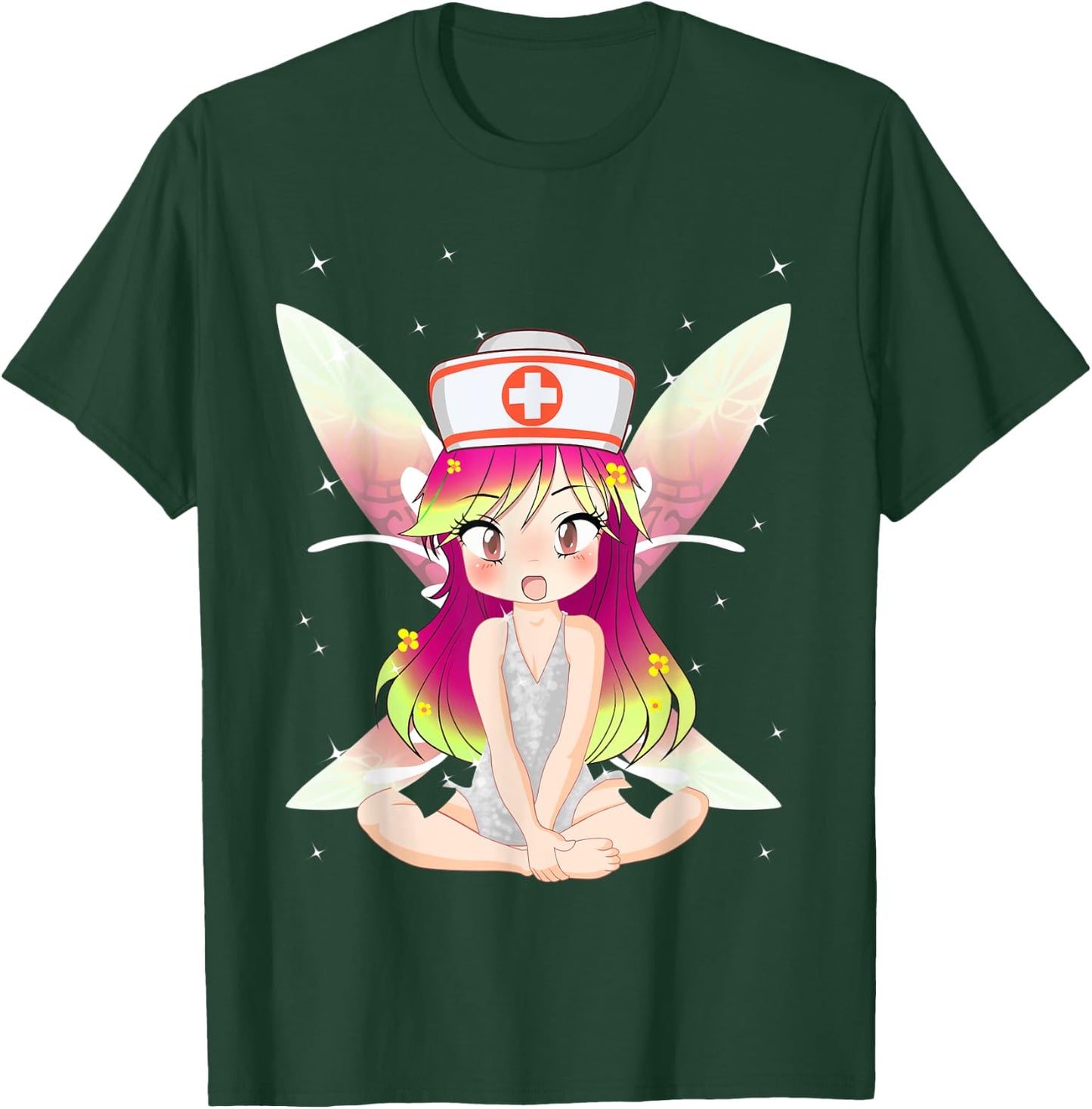 Anime Pixie Fairy Nurse Appreciation International Nurse Day T-Shirt - T-Shirt | Forest