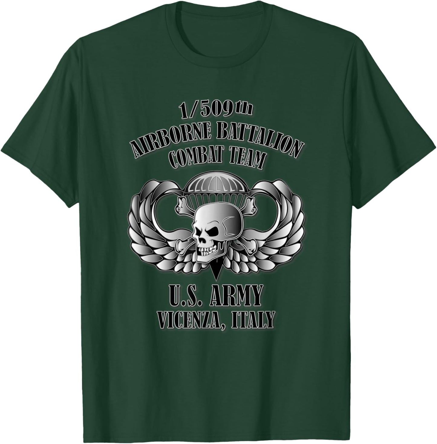 1/509th Airborne Battalion Combat Team (Front Design) T-Shirt - T-Shirt | Forest