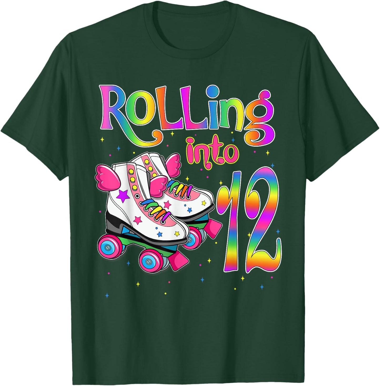 Rolling Into 12 years Lets Roll I'm Turning 12 Roller Skate T-Shirt - T-Shirt | Forest