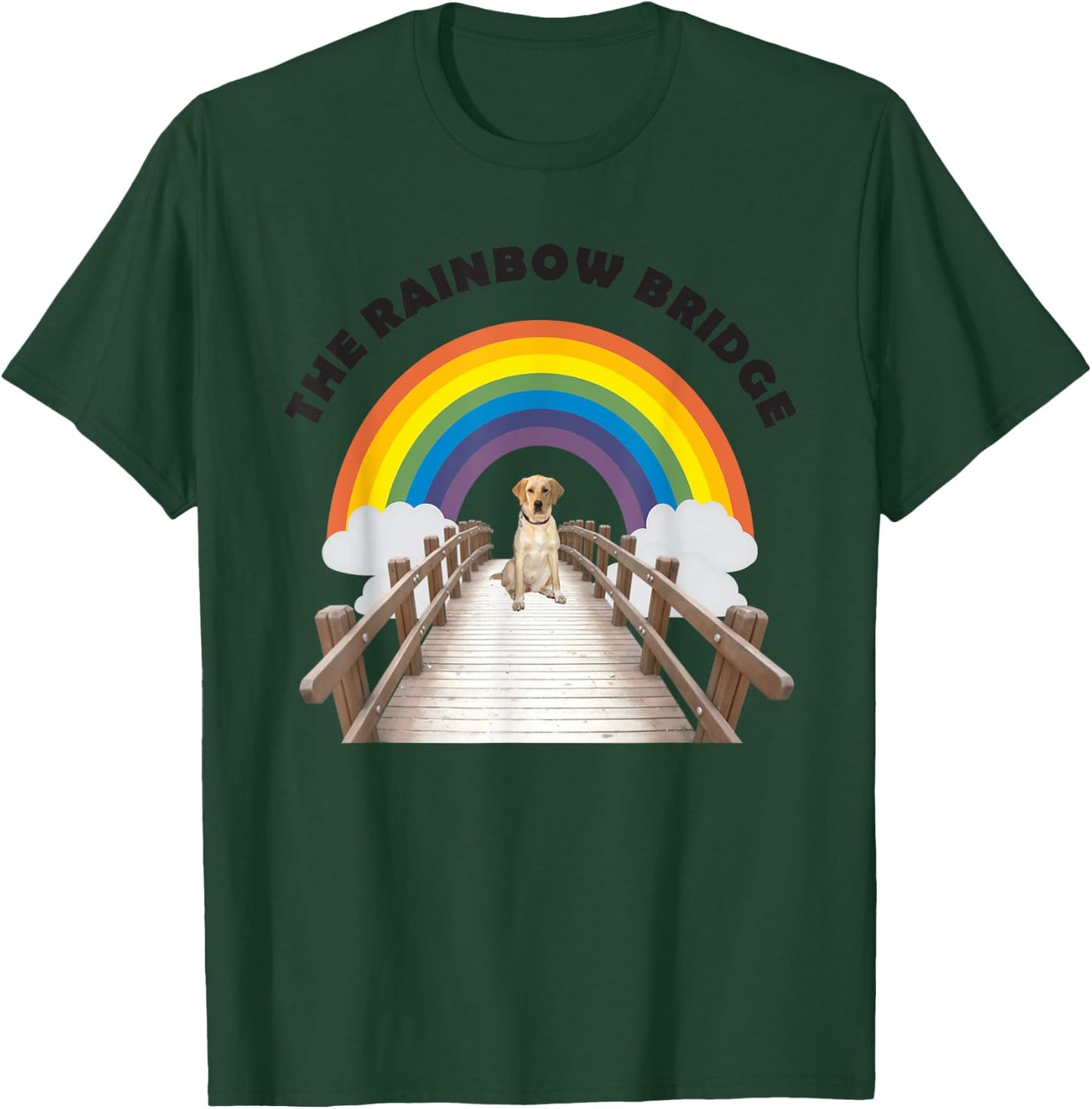 The Rainbow Bridge Yellow Labrador Retriever T-Shirt - T-Shirt | Forest