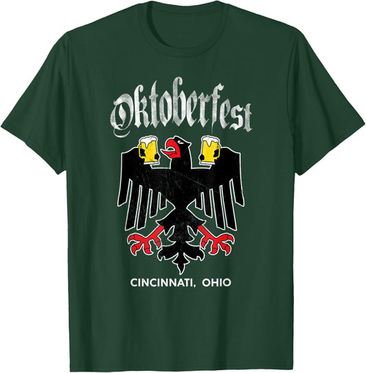Cincinnati Oktoberfest German Eagle Drinking Buddy T-Shirt - T-Shirt | Forest