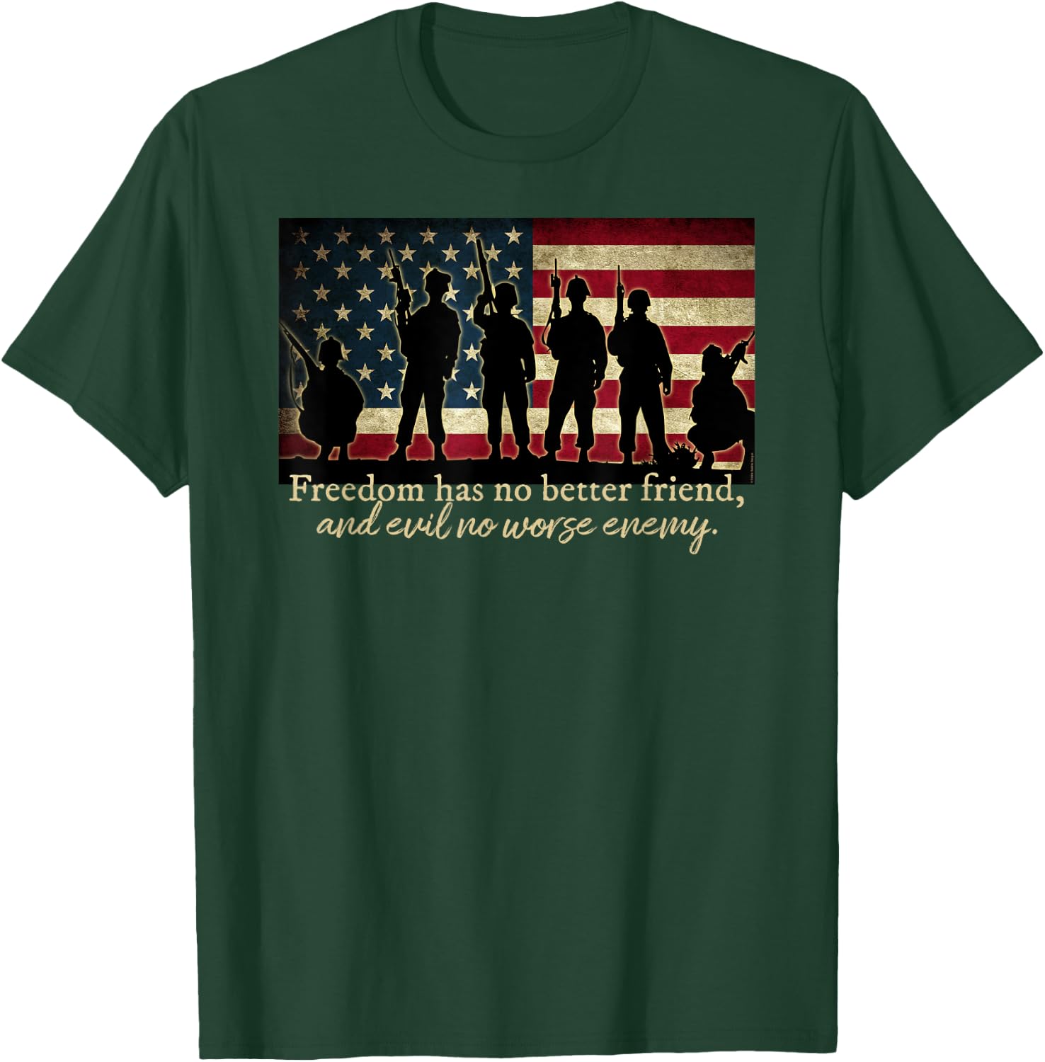 Patriotic Soldier Special Forces and Veterans American Flag Women Girls Kids Men T-Shirt - T-Shirt | Forest