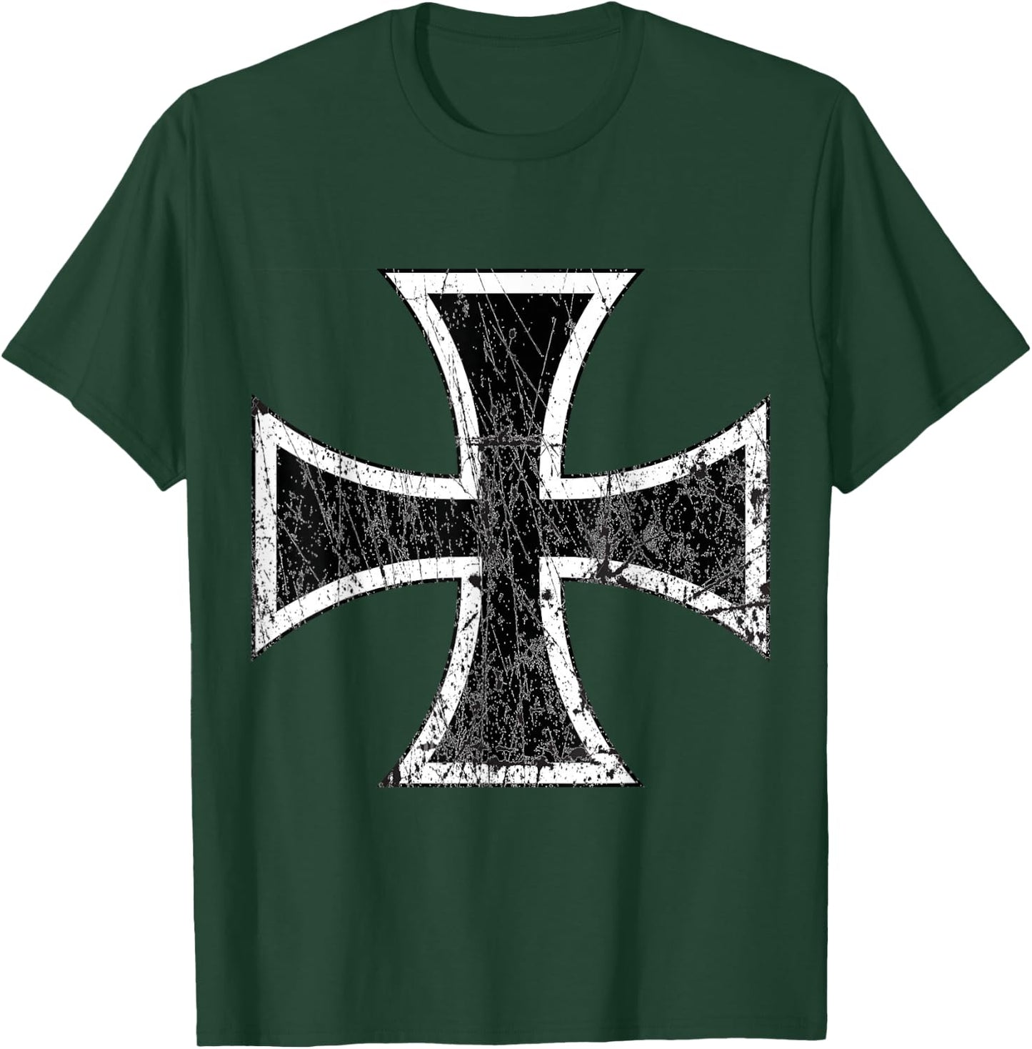 Distressed Iron Cross T-Shirt - T-Shirt | Forest