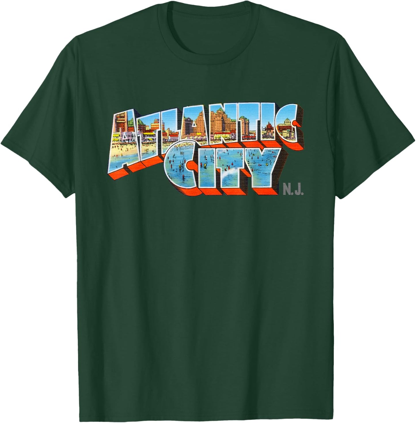 Atlantic City New Jersey NJ Vintage Retro Souvenir T-Shirt - T-Shirt | Forest