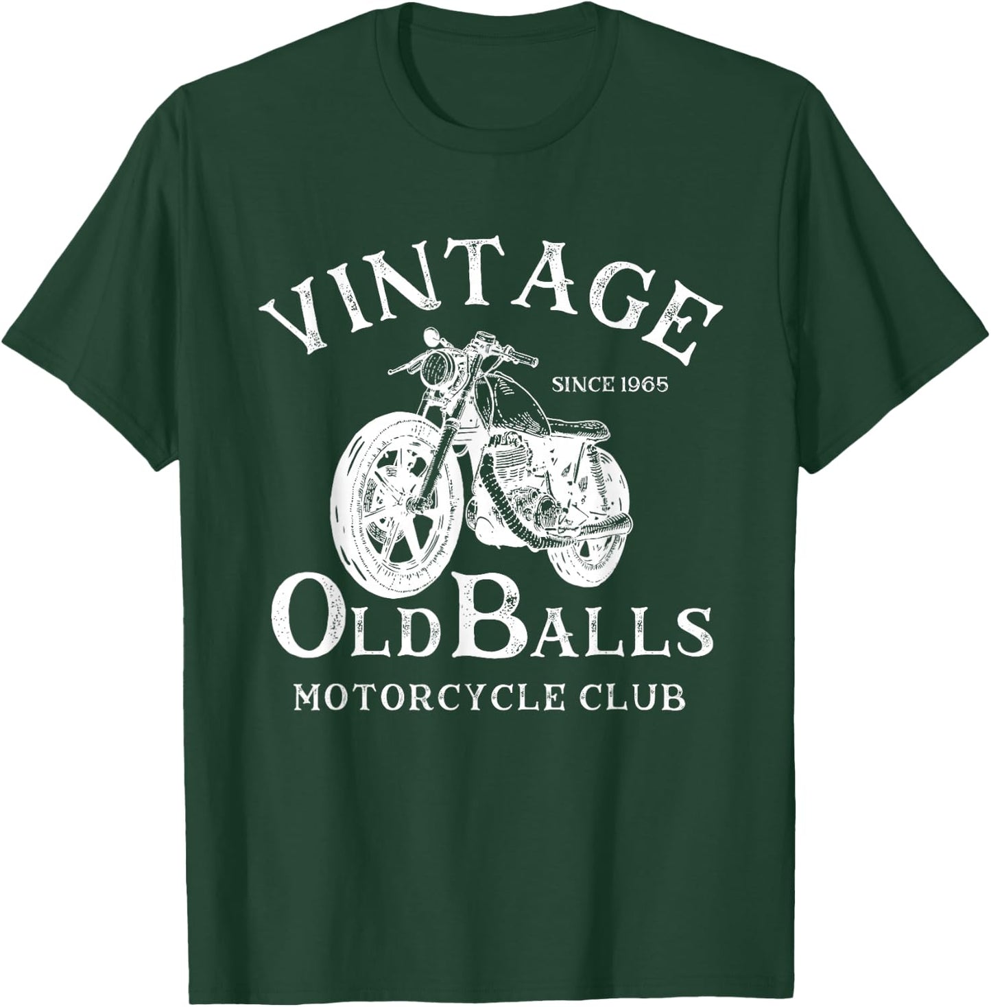 Since 1965 Vintage Motorcycle Old Balls Club 55th Birthday T-Shirt - T-Shirt | Forest