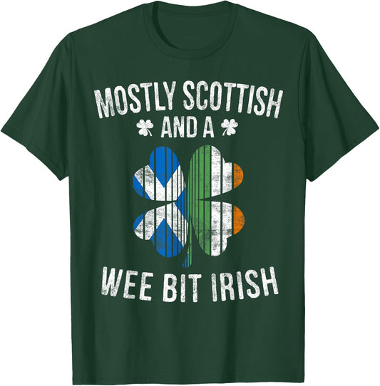 Scottish Wee Bit Irish Scotland Patrick Day Gifts T-Shirt - T-Shirt | Forest