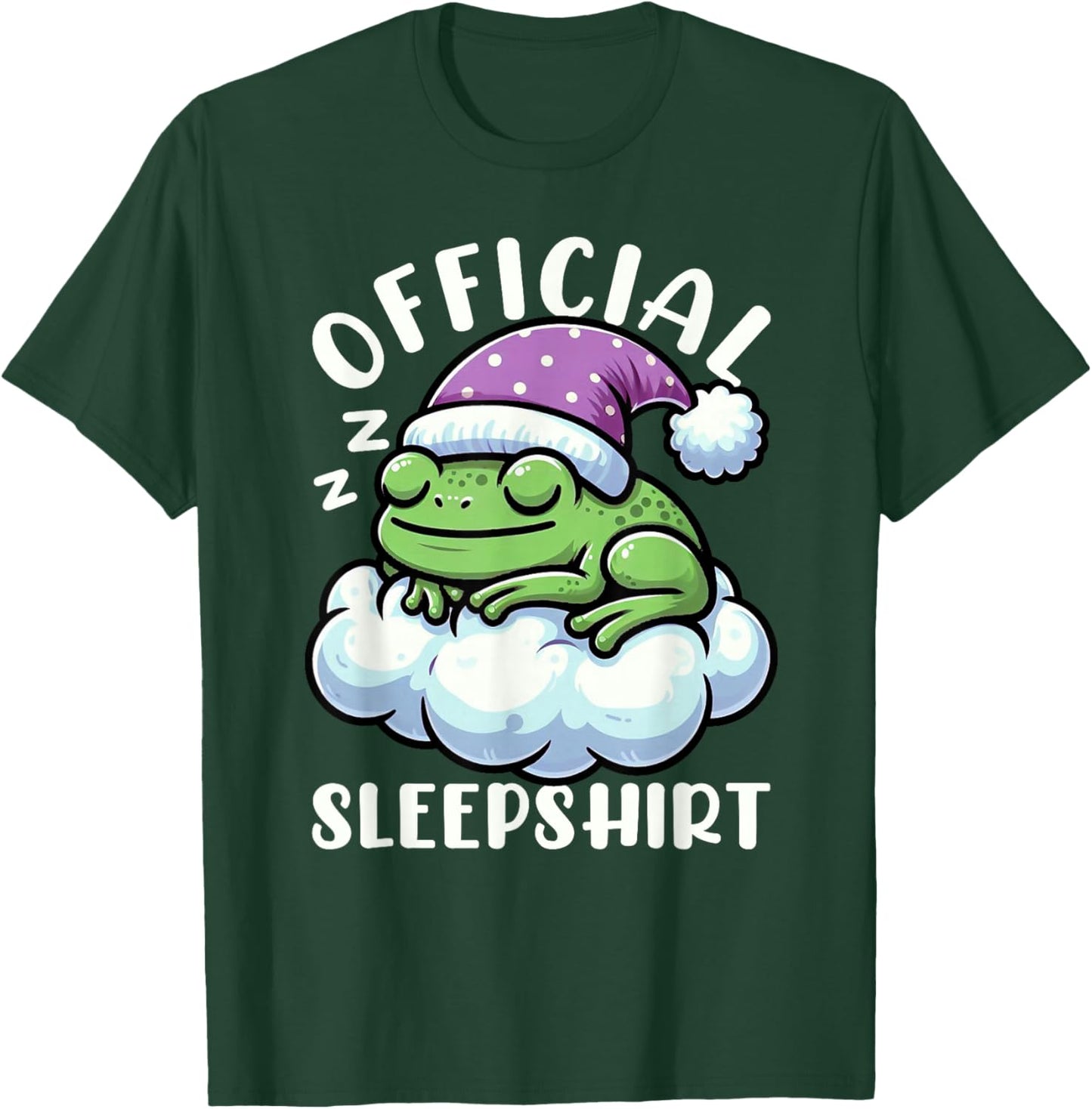 Official Sleepshirt Frog Sleeping Animals Sarcastic T-Shirt - T-Shirt | Forest