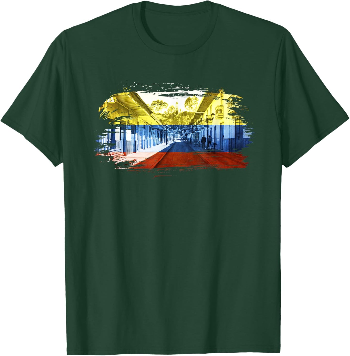 Colombian Flag with Colombian Art Gift Paisa Medellin T-Shirt - T-Shirt | Forest