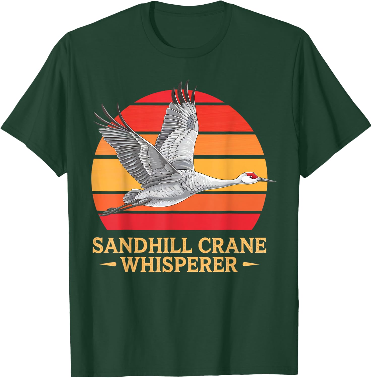 Sandhill Crane – Majestic Bird Lover Design T-Shirt - T-Shirt | Forest