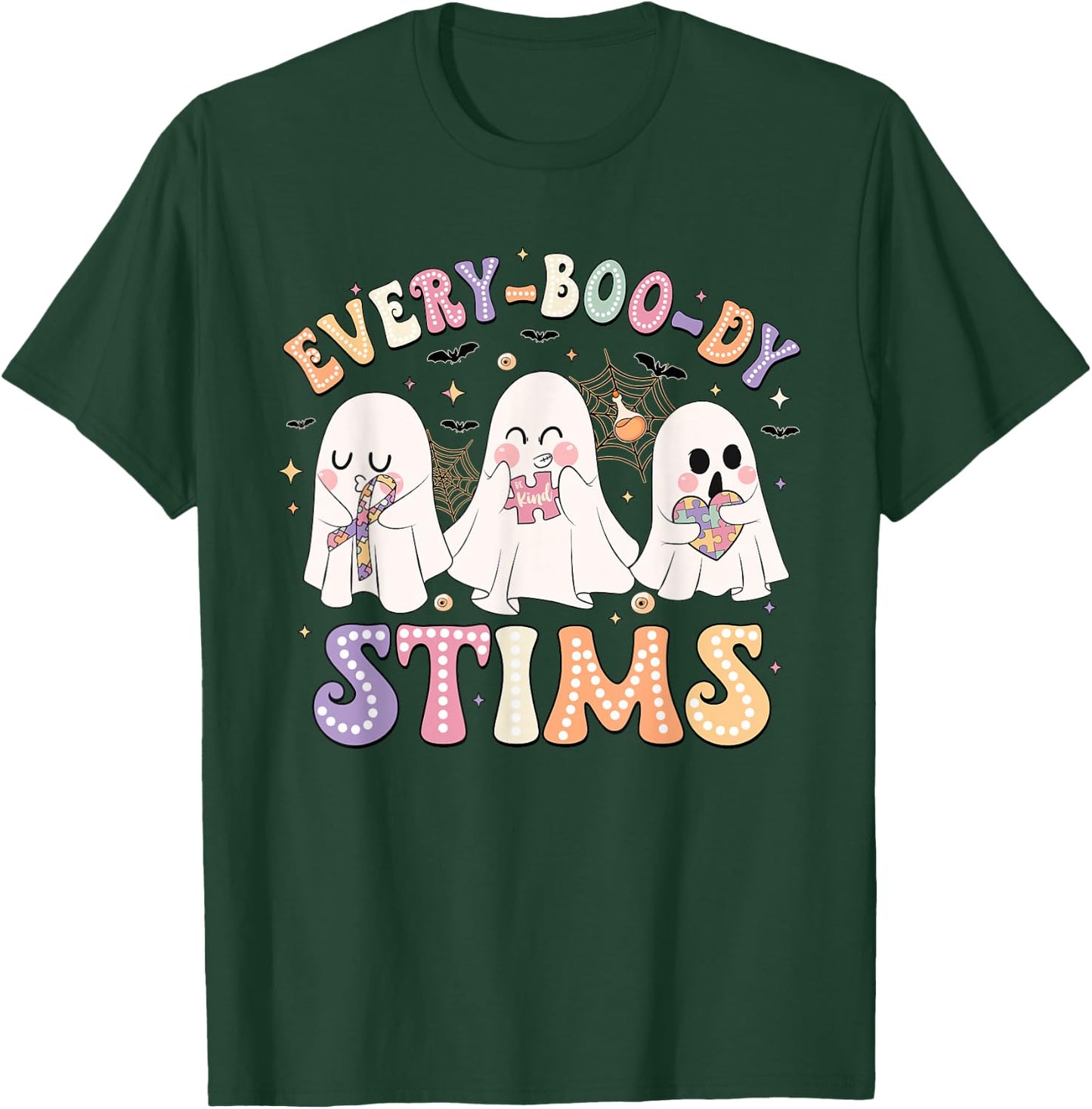 Everyboody Stims Halloween Special Education Spooky Autism T-Shirt - T-Shirt | Forest