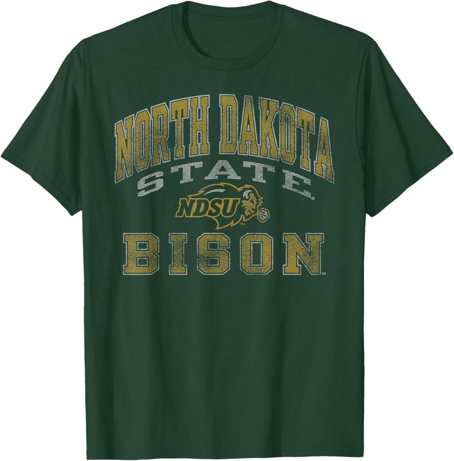 North Dakota State Bison Vintage Worn Green T-Shirt - T-Shirt | Forest