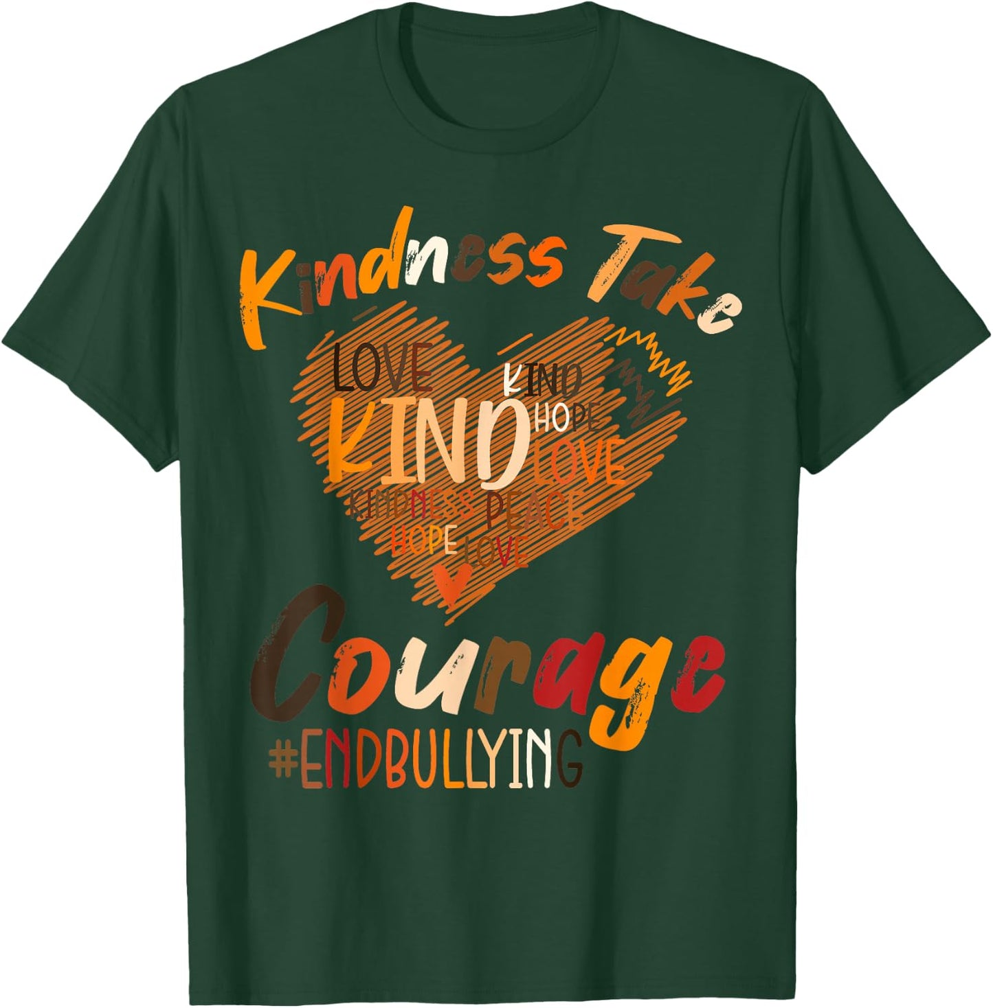 Kindness Take Courage End Bullying Unity Day Orange Kids T-Shirt - T-Shirt | Forest