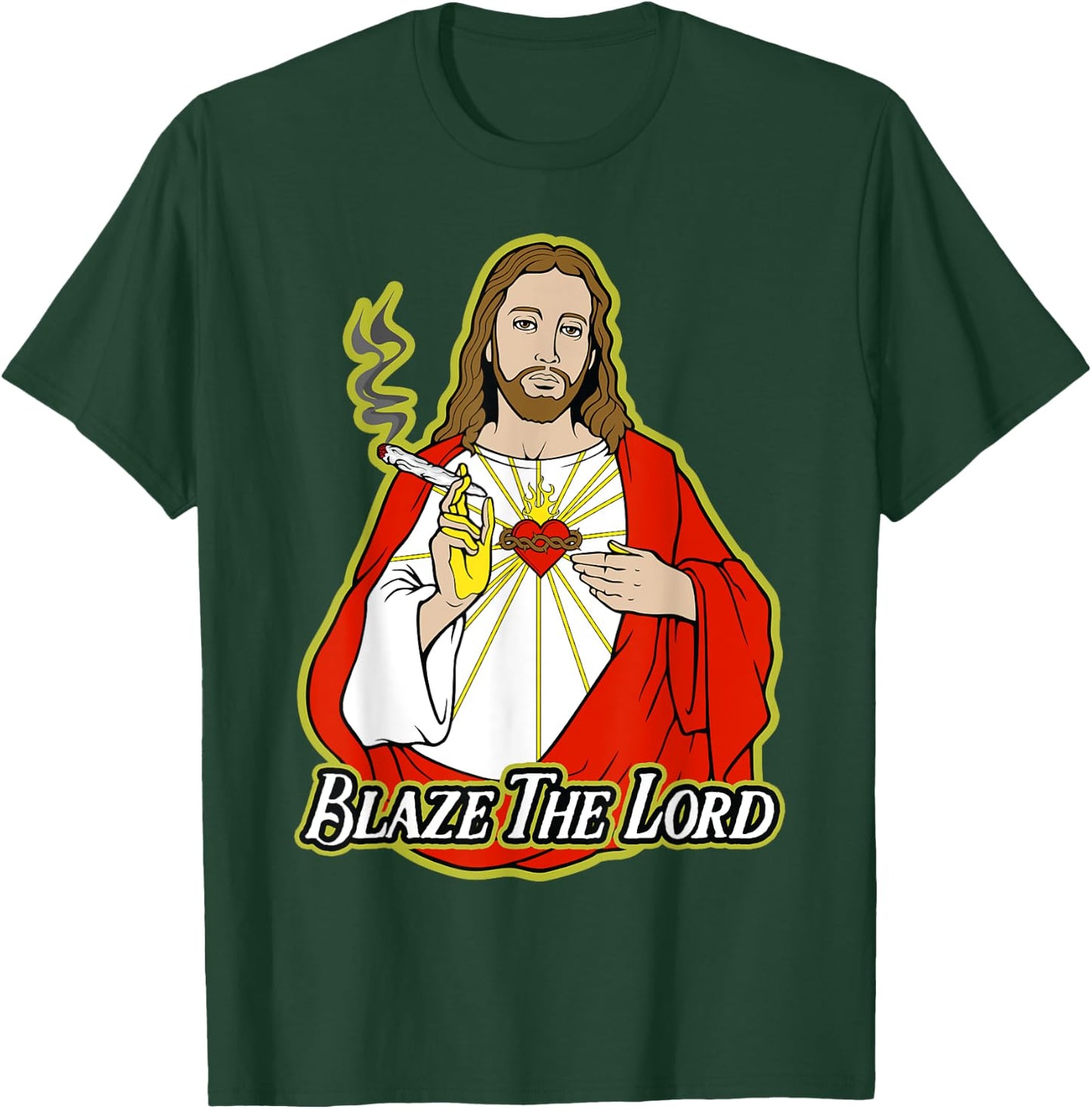 Marijuana Lord Jesus 420 Getting High T-Shirt - T-Shirt | Forest