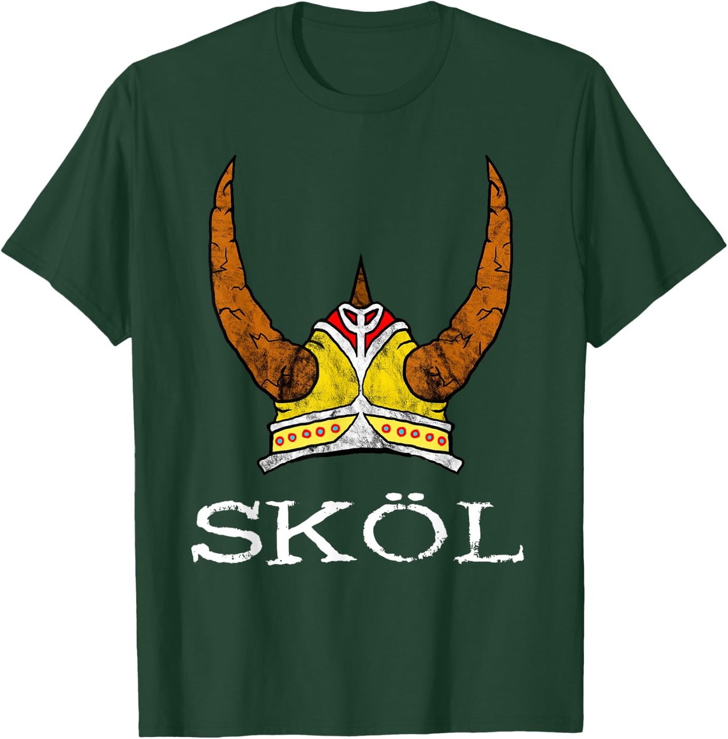 Nordic Viking Warrior Norwegian Northman Gifts Skol Viking Helmet Nordic Horned Helmet Norse Mythology Adult Black Medium T-Shirt - T-Shirt | Forest