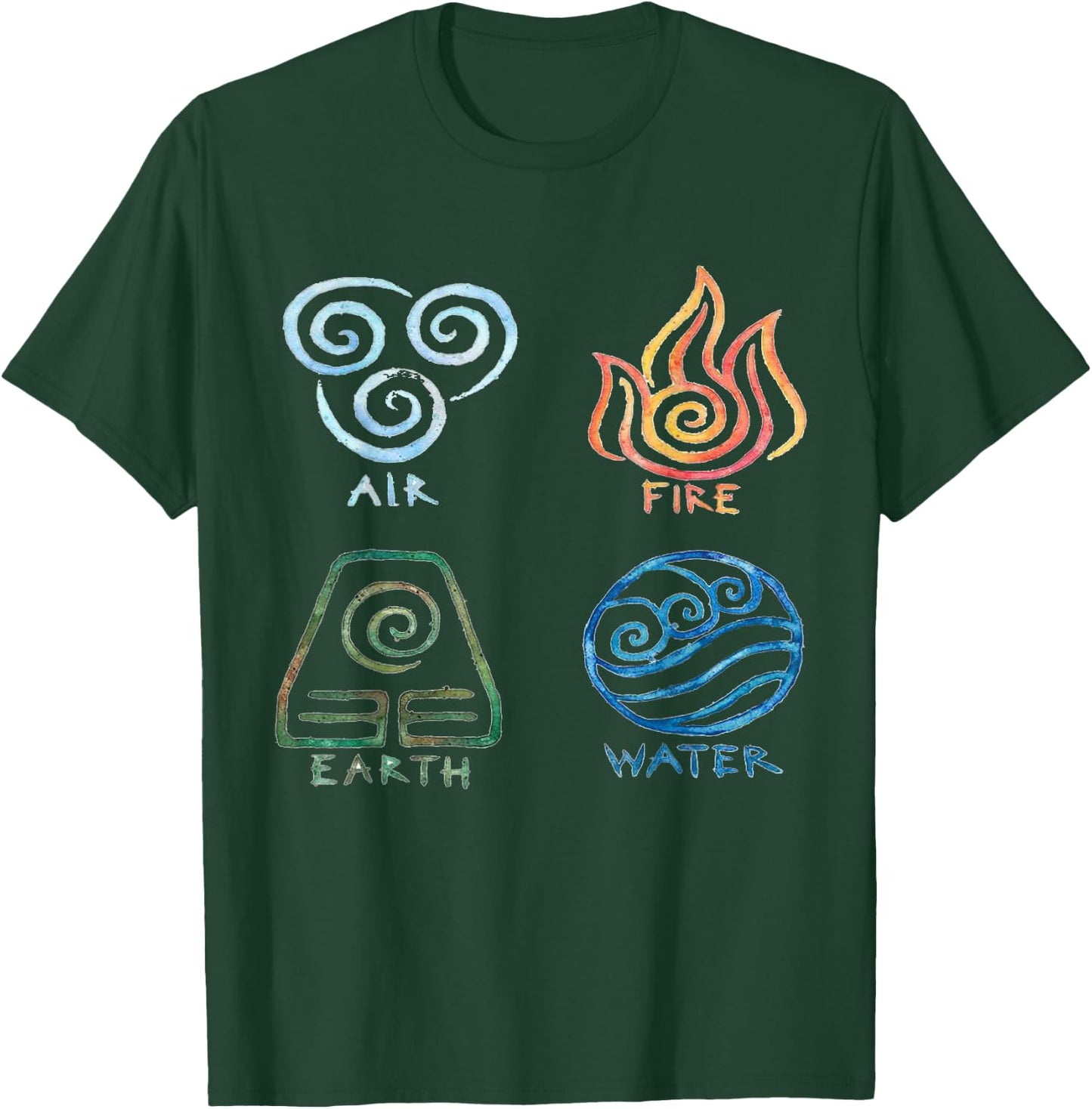 Vintage Graphic Funny Air Fire Water Earth Classic Logo T-Shirt - T-Shirt | Forest