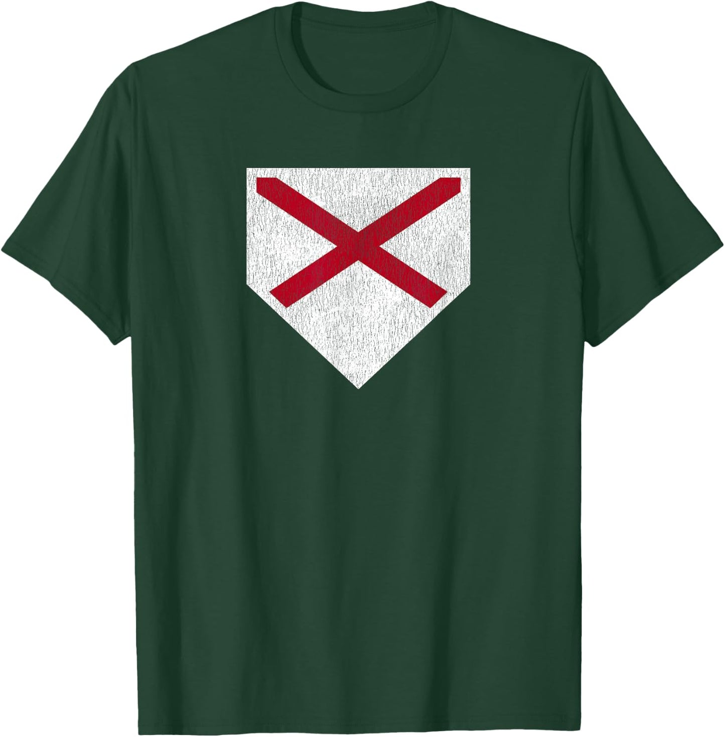 Vintage Baseball Home Plate With Alabama State Flag T-Shirt - T-Shirt | Forest