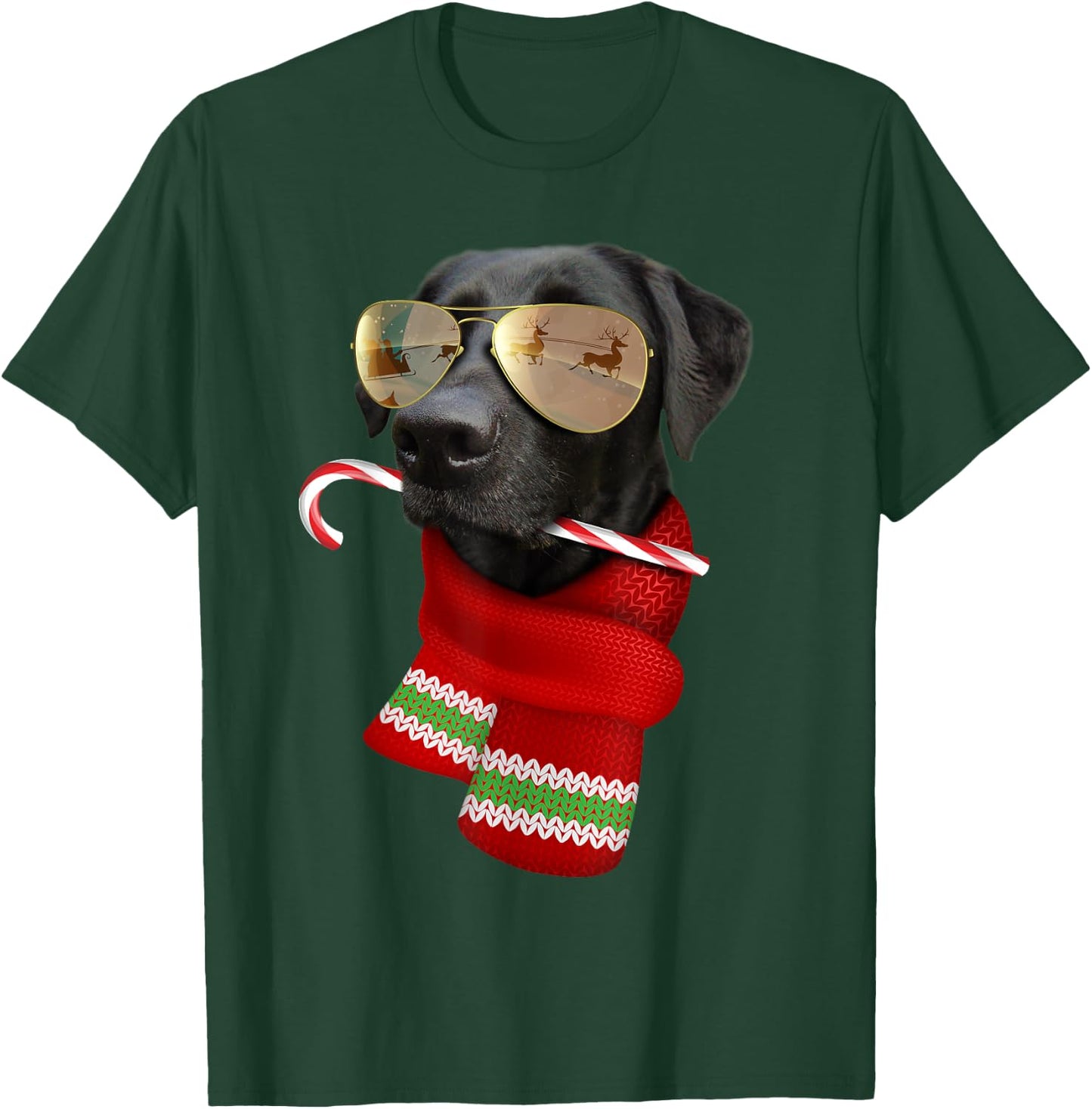 Labrador Shirt Christmas Gift Dog Lovers Lab Sunglasses Women Kids T-Shirt - T-Shirt | Forest