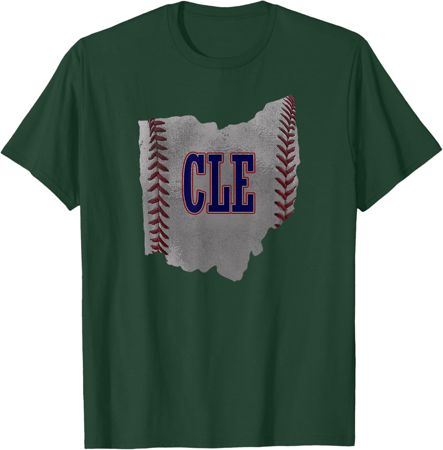 Cleveland Ohio Baseball Distressed Shirt With Co T-Shirt - T-Shirt | Forest