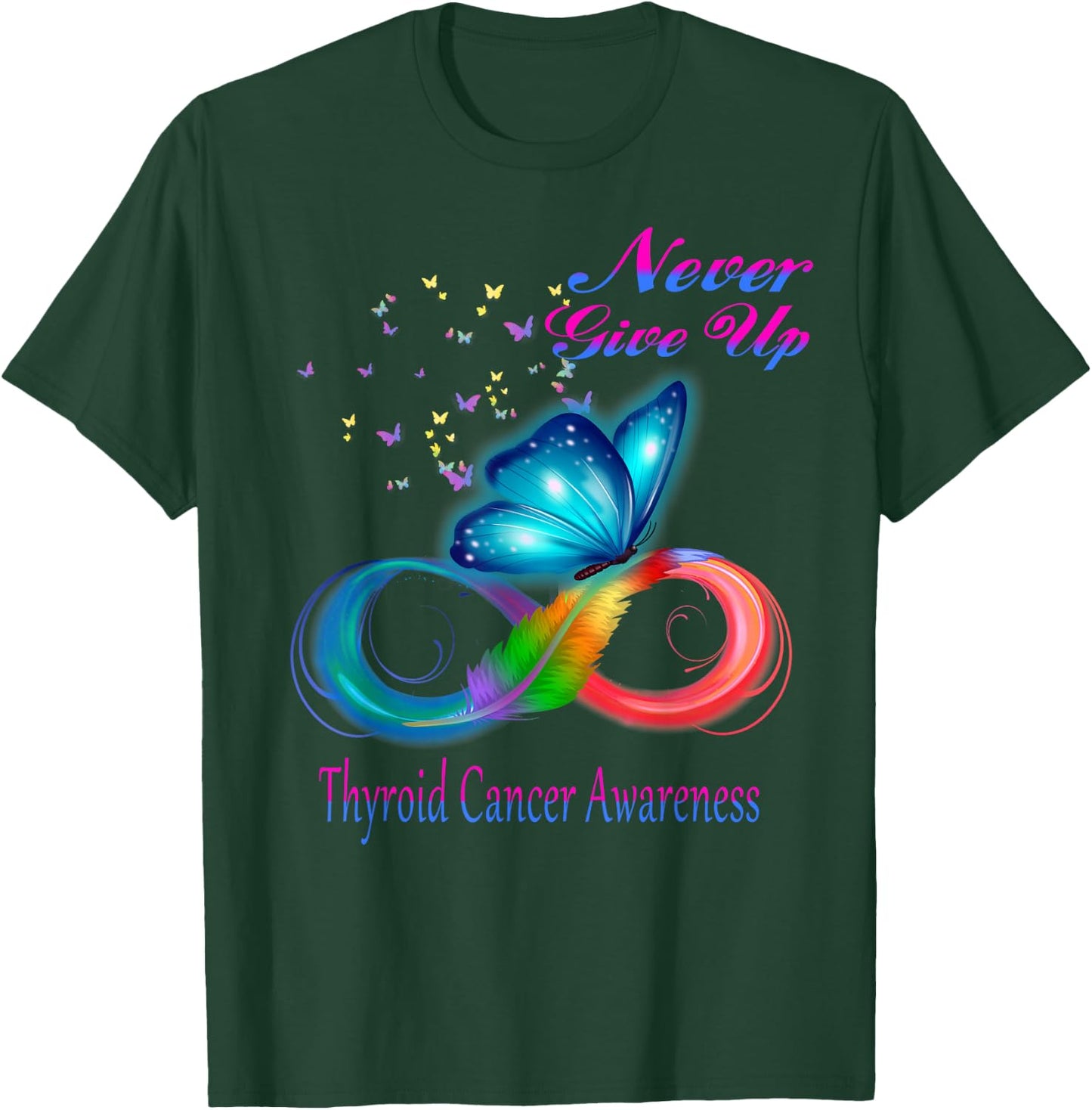 Butterfly Thyroid Cancer Awareness T-Shirt - T-Shirt | Forest