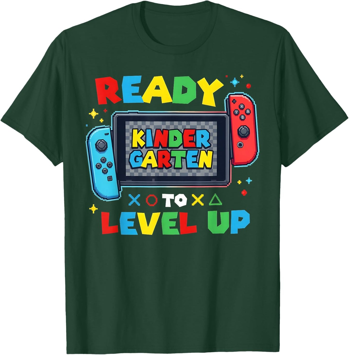 Ready to Level Up Gamer Kindergarten Boys Back to School T-Shirt - T-Shirt | Forest