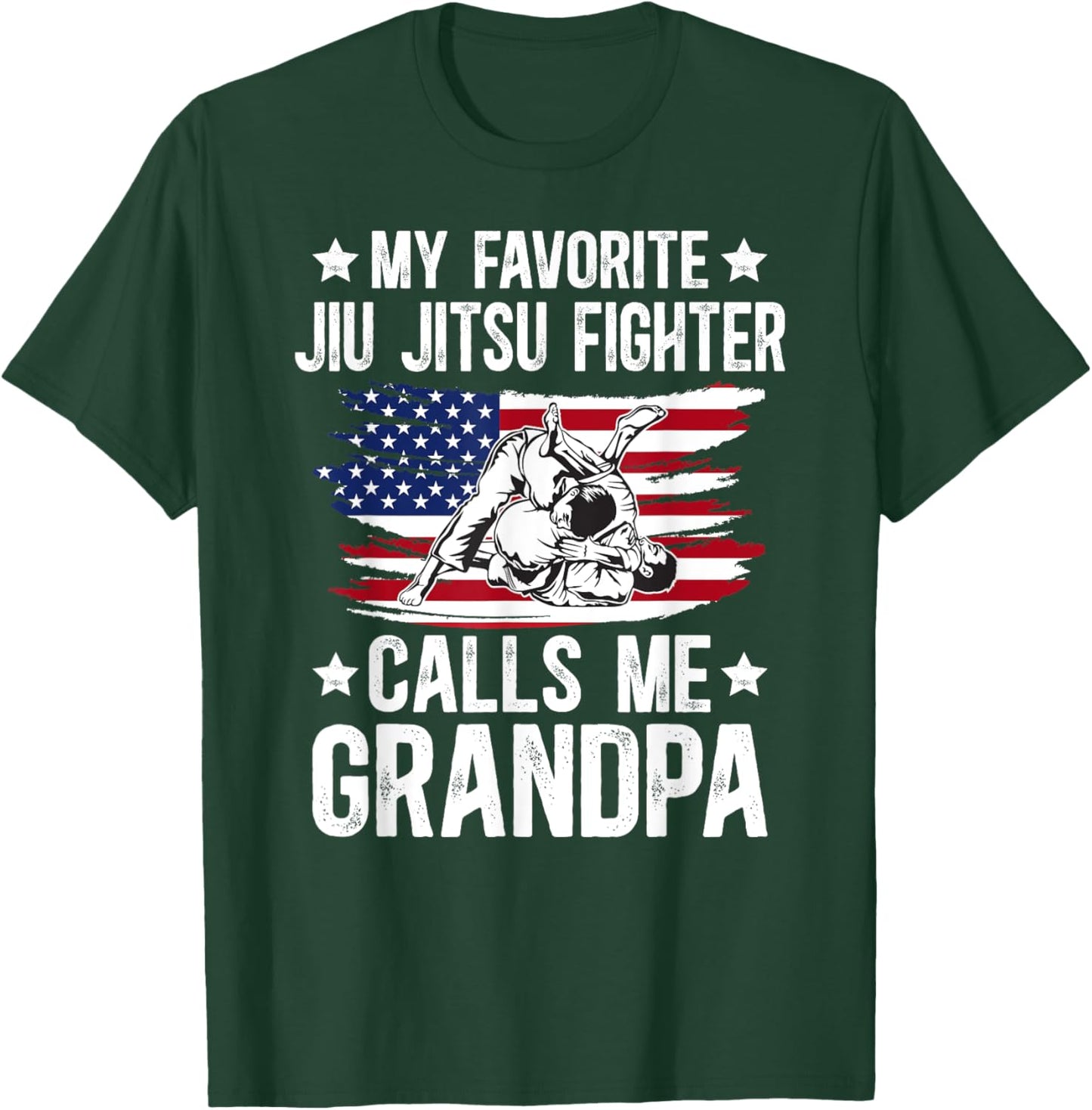 Proud Jiu-Jitsu Fighter Grandpa Brazilian Jiu-Jitsu Grandpa T-Shirt - T-Shirt | Forest