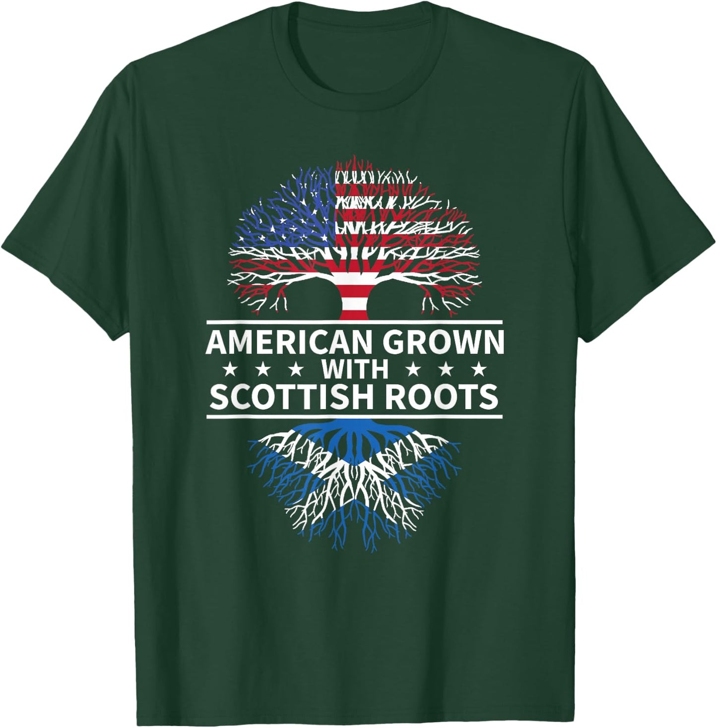 American Grown Scottish Roots Scotland Gift T-Shirt - T-Shirt | Forest
