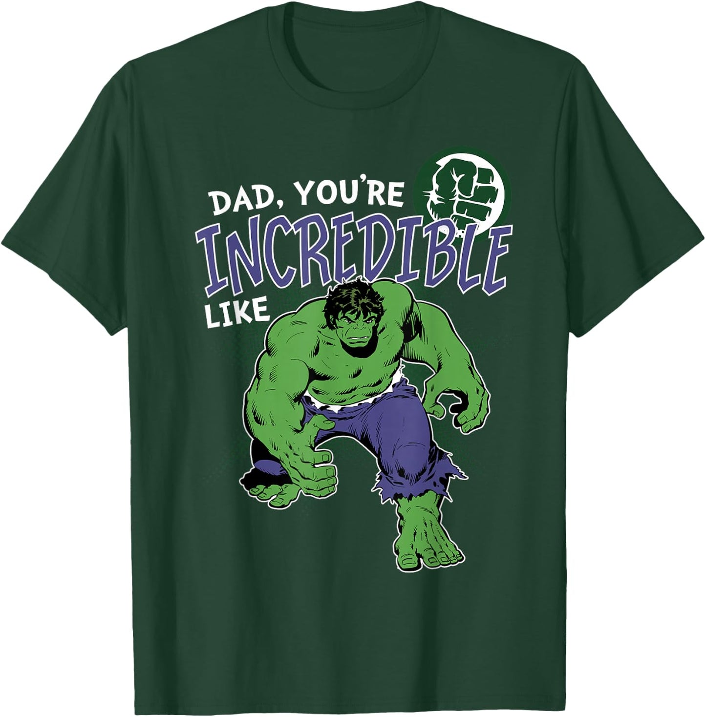 Marvel Hulk Incredible Dad Father's Day T-Shirt - T-Shirt | Forest