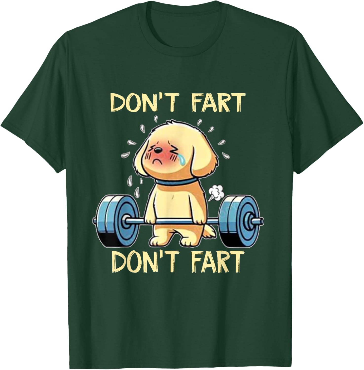 Dog Don't Fart Adults Black Cartoon Workout Gym , Small, Short Sleeve, , Polyester, Classic Fit, Novelty Design, All Seasons, 1 Count T-Shirt - T-Shirt | Forest