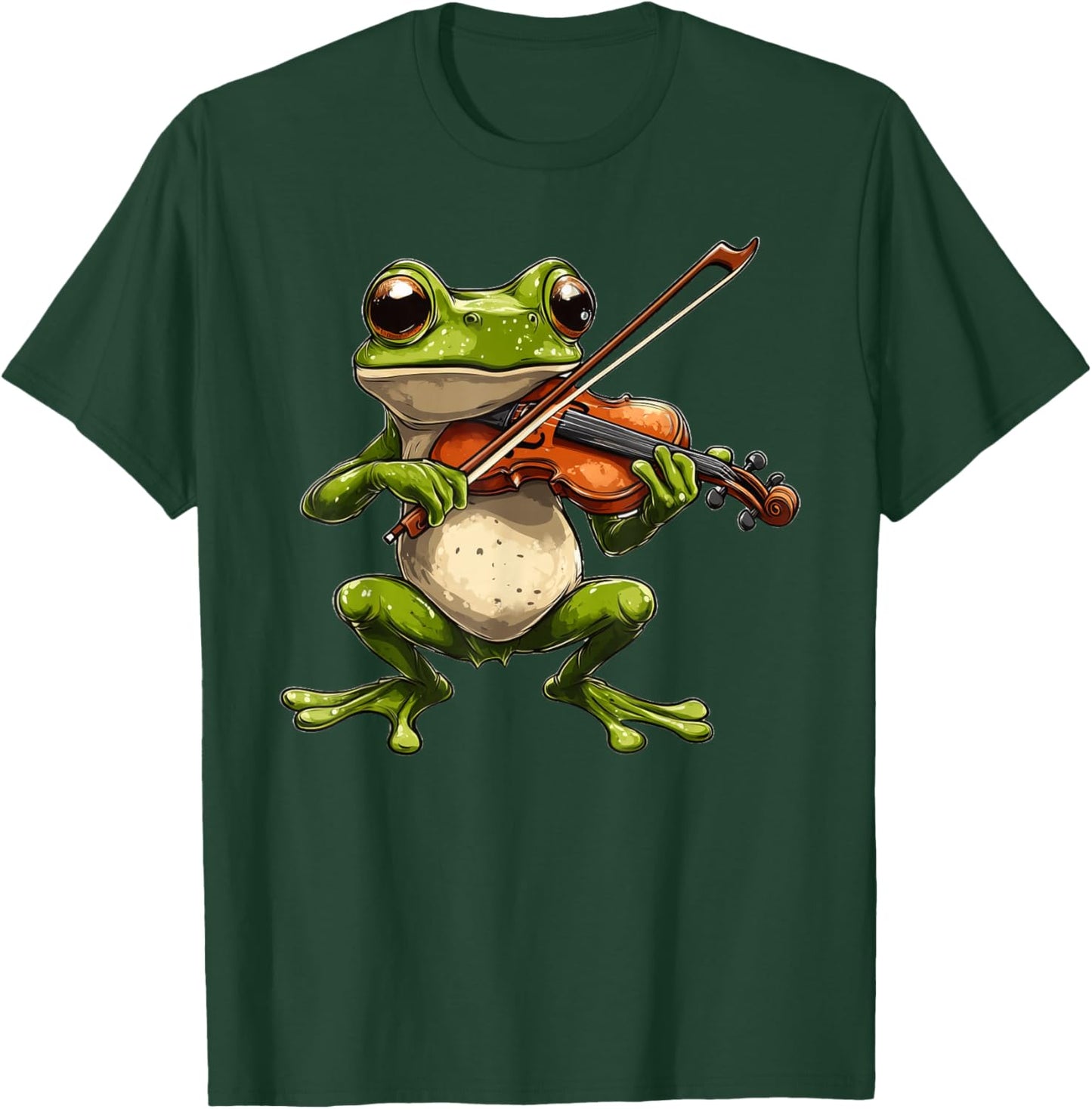 Frog Playing Violin Musician Music T-Shirt - T-Shirt | Forest