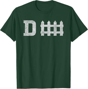 D fence Funny Defense Football T-Shirt - T-Shirt | Forest