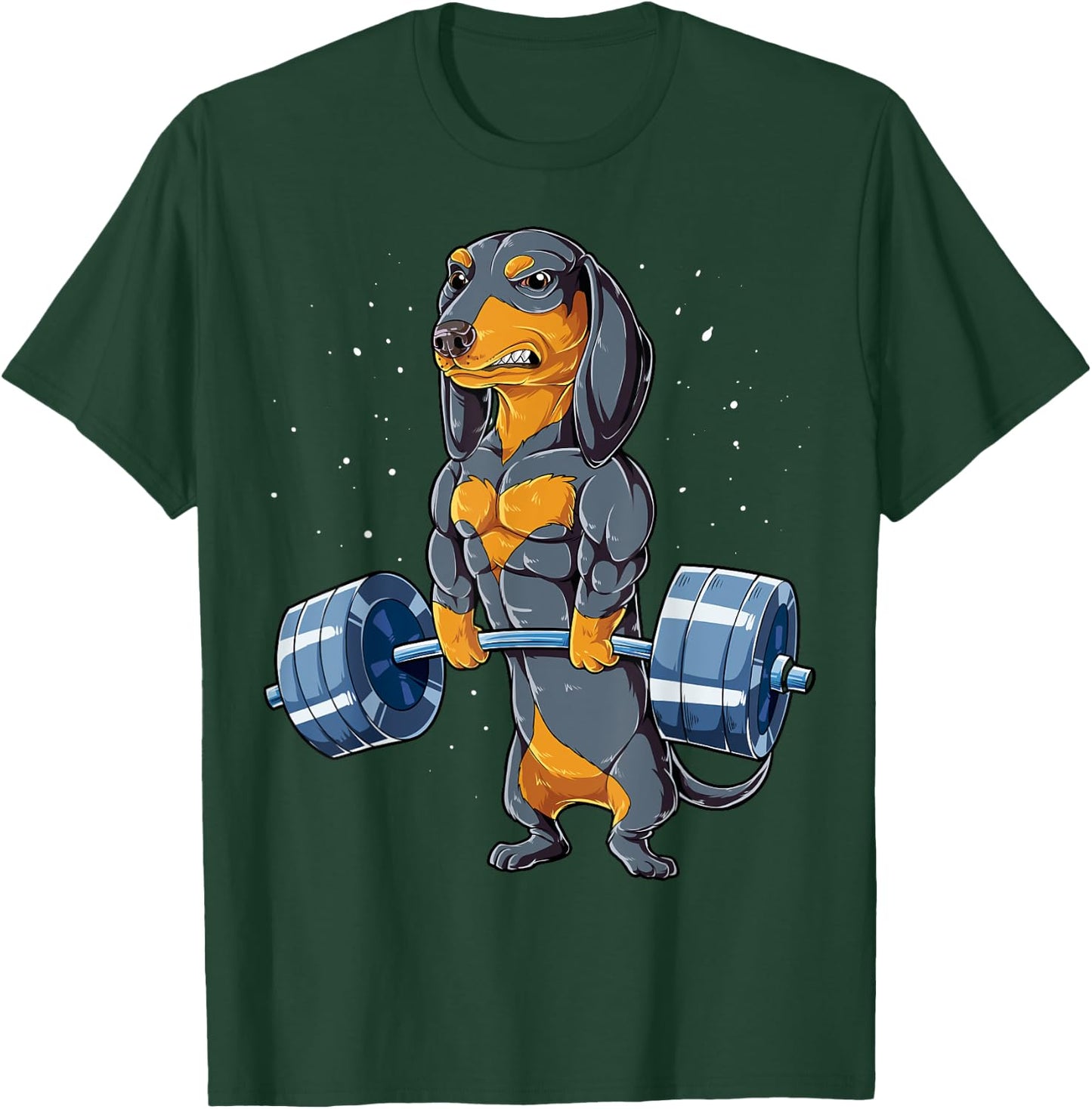 Dachshund Weightlifting Funny Deadlift Men Fitness Gym Gifts Small T-Shirt - T-Shirt | Forest