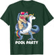 Pool Party Dinosaur Unicorn T shirt T rex Float Rainbow Gift T-Shirt - T-Shirt | Forest