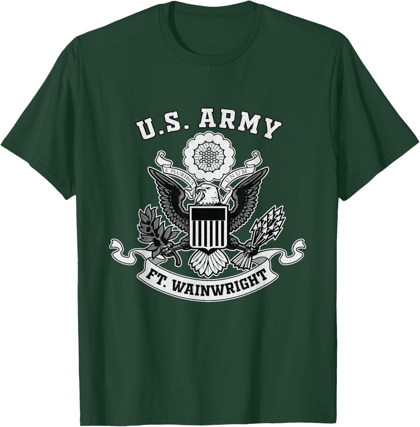 Fort Wainwright Alaska Military Base Eagle Emblem Vintage T-Shirt - T-Shirt | Forest