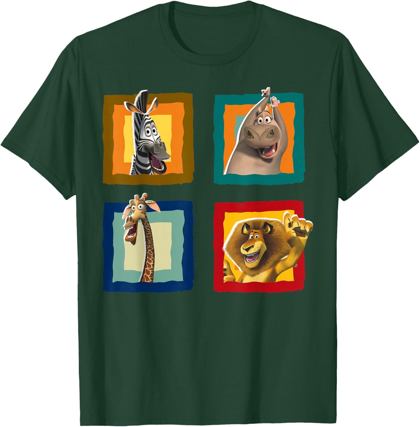 Madagascar Group Shot Quad Panel Poster T-Shirt - T-Shirt | Forest