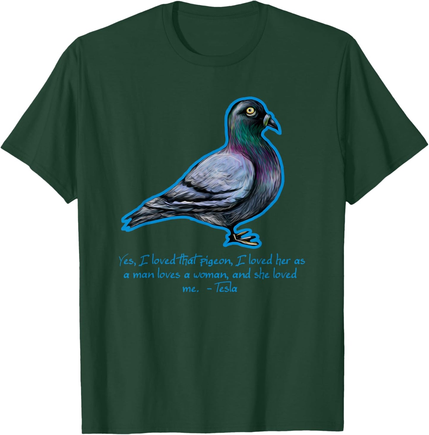 Nikola Tesla Science Pigeon Shirt T-Shirt - T-Shirt | Forest