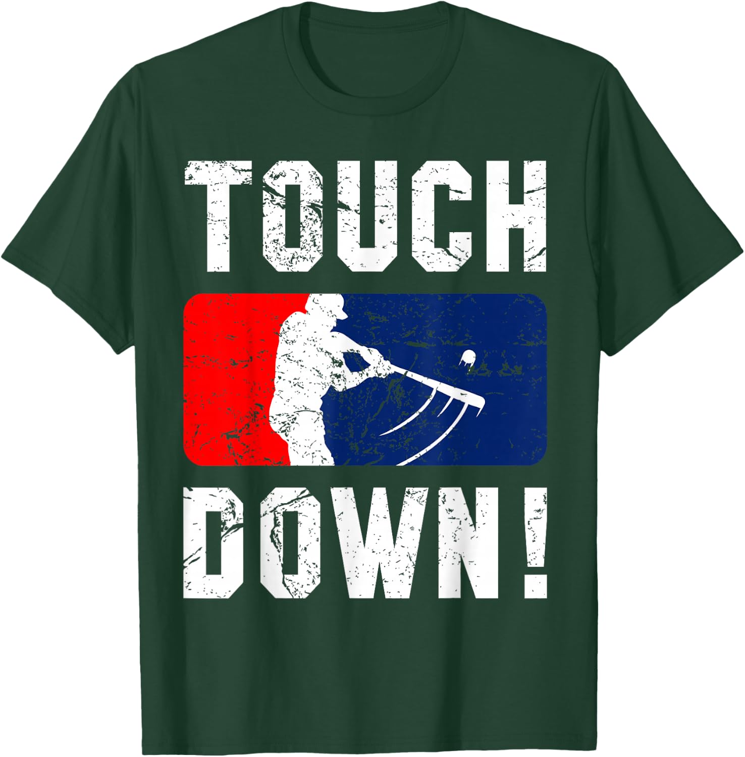 Touchdown Baseball Inspired Double Play Practice Game T-Shirt - T-Shirt | Forest