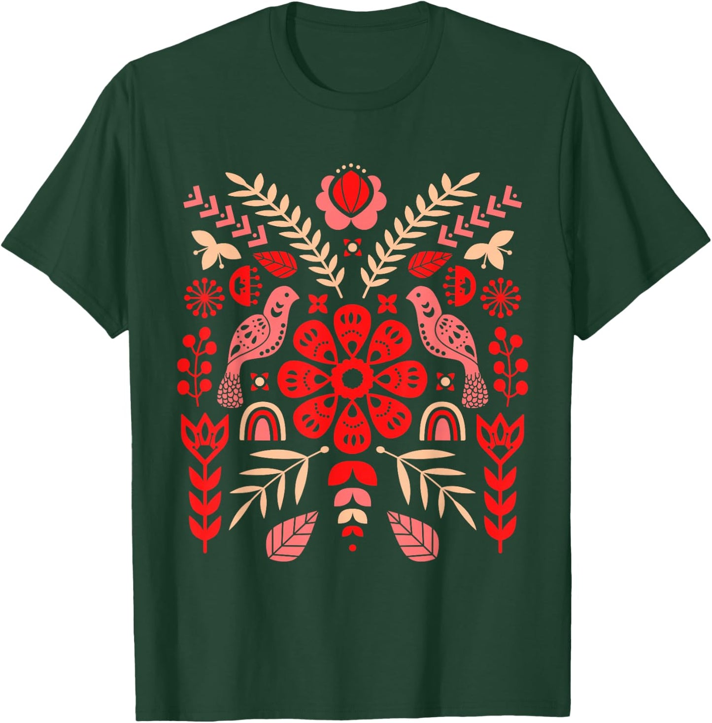 Ukrainian Birds | Vyshyvanka Style T-Shirt - T-Shirt | Forest