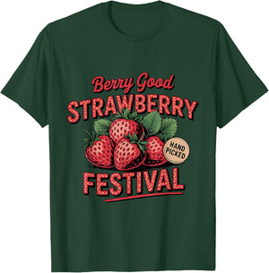 Retro Strawberry Festival A Berry Good Time Summer T-Shirt - T-Shirt | Forest