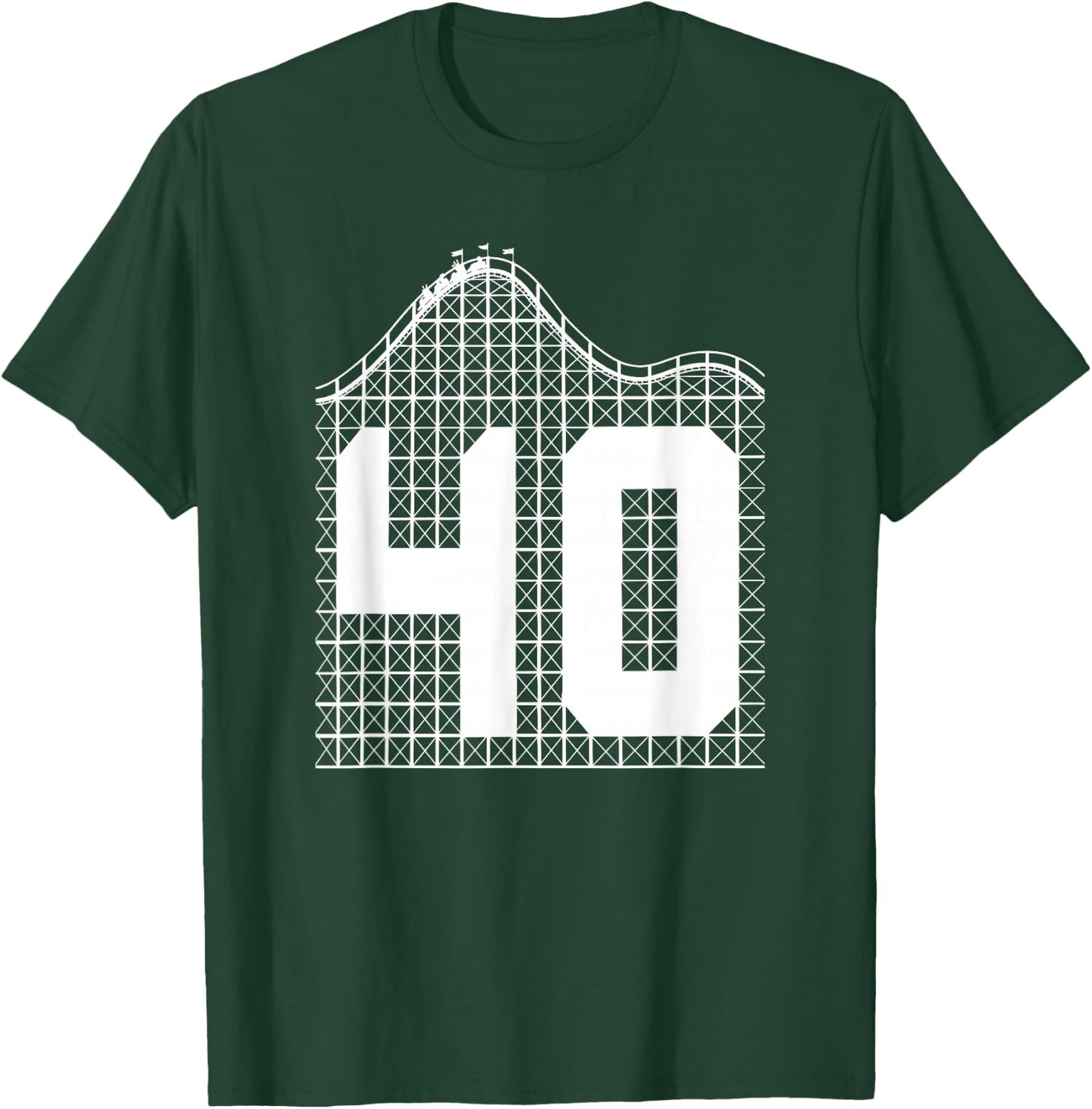 40th Birthday Roller Coaster Turning 40 T-Shirt - T-Shirt | Forest