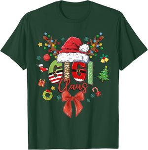 Gigi Claus Coquette Christmas Matching Family Xmas Santa Hat T-Shirt - T-Shirt | Forest