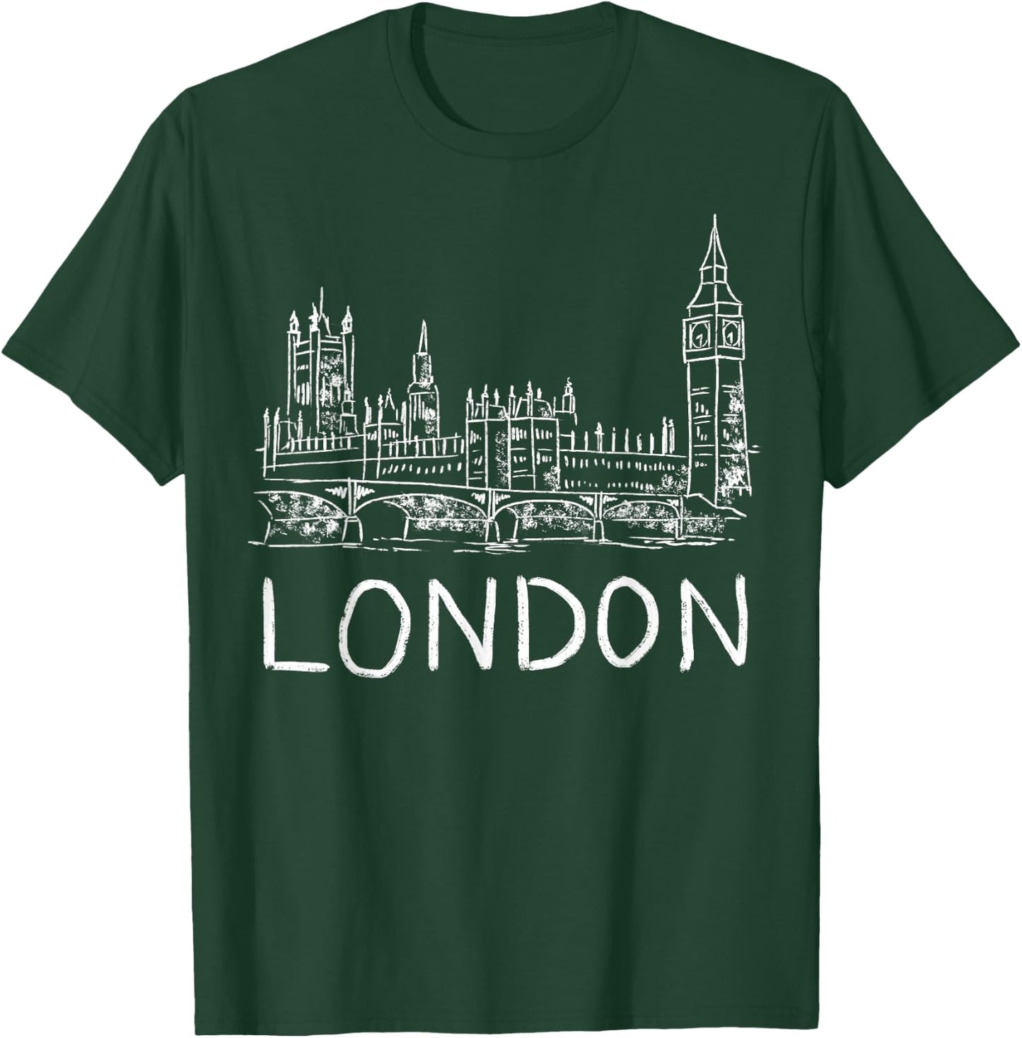 London White Unique Hand Drawn Art T-Shirt - T-Shirt | Forest
