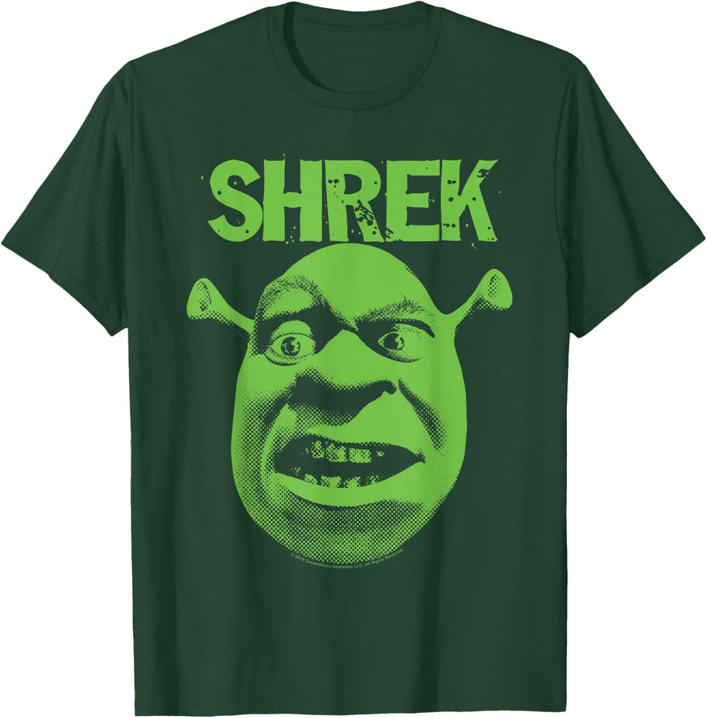 Shrek Grumpy Green Comic Art Face T-Shirt - T-Shirt | Forest
