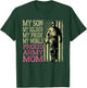 My Son My Soldier Hero Proud Army Mom US Military Mother T-Shirt - T-Shirt | Forest