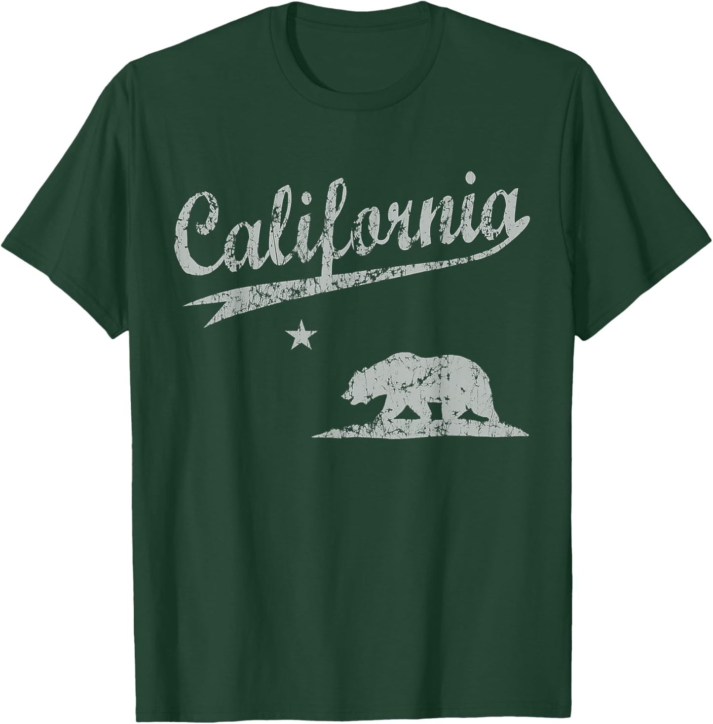 California Republic Flag Vintage Distressed Men Women Kids T-Shirt - T-Shirt | Forest