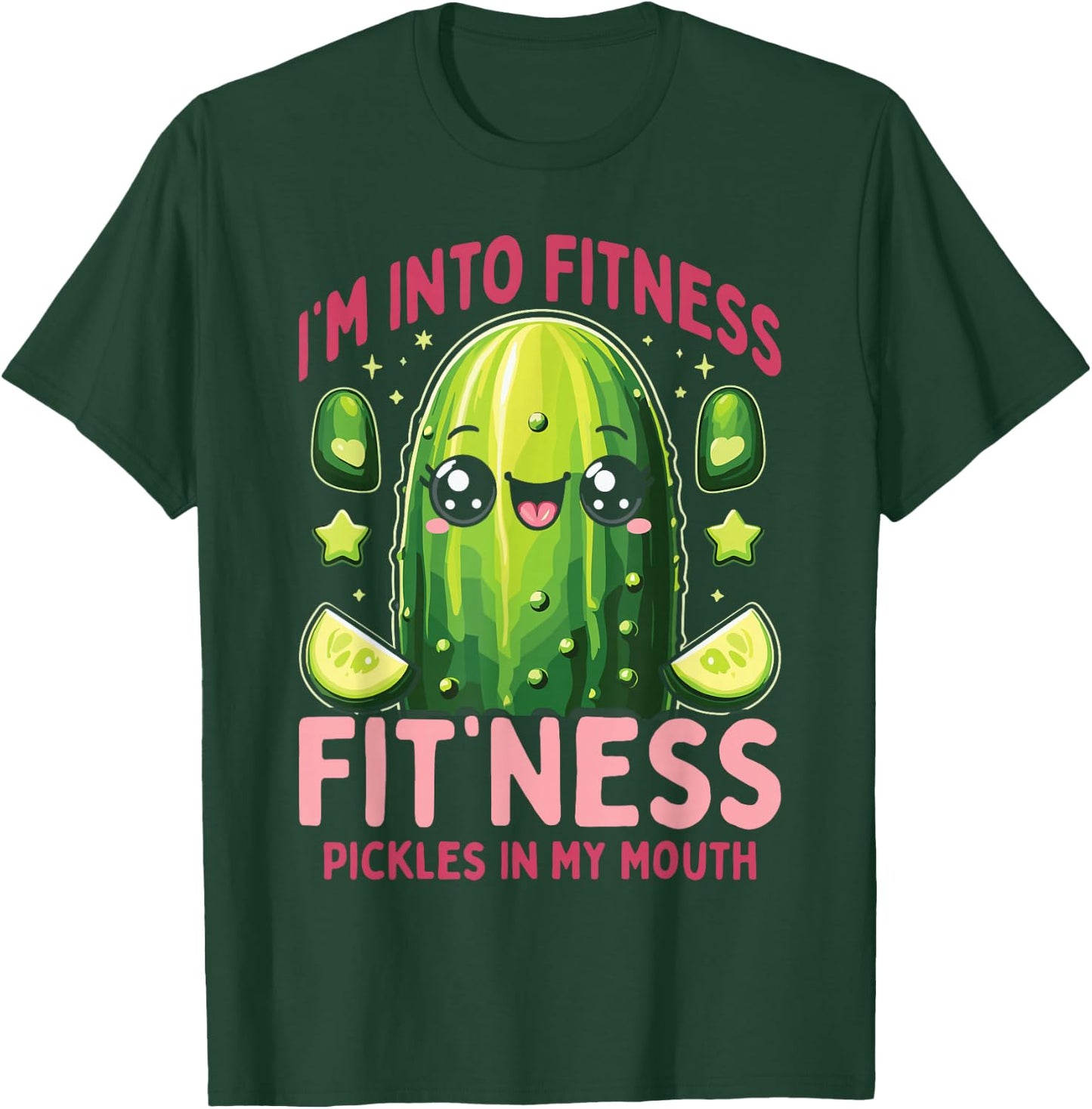 Fit'ness Pickles In My Mouth Canned Pickle T-Shirt - T-Shirt | Forest