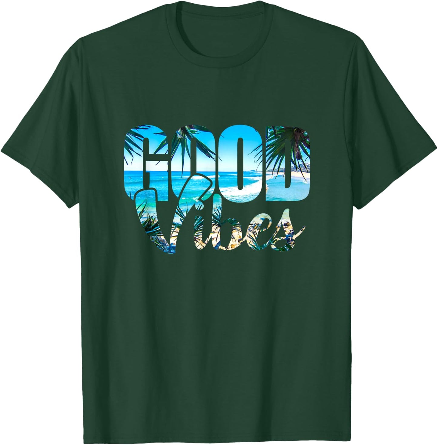 Good Vibes Positive Beach T-Shirt - T-Shirt | Forest