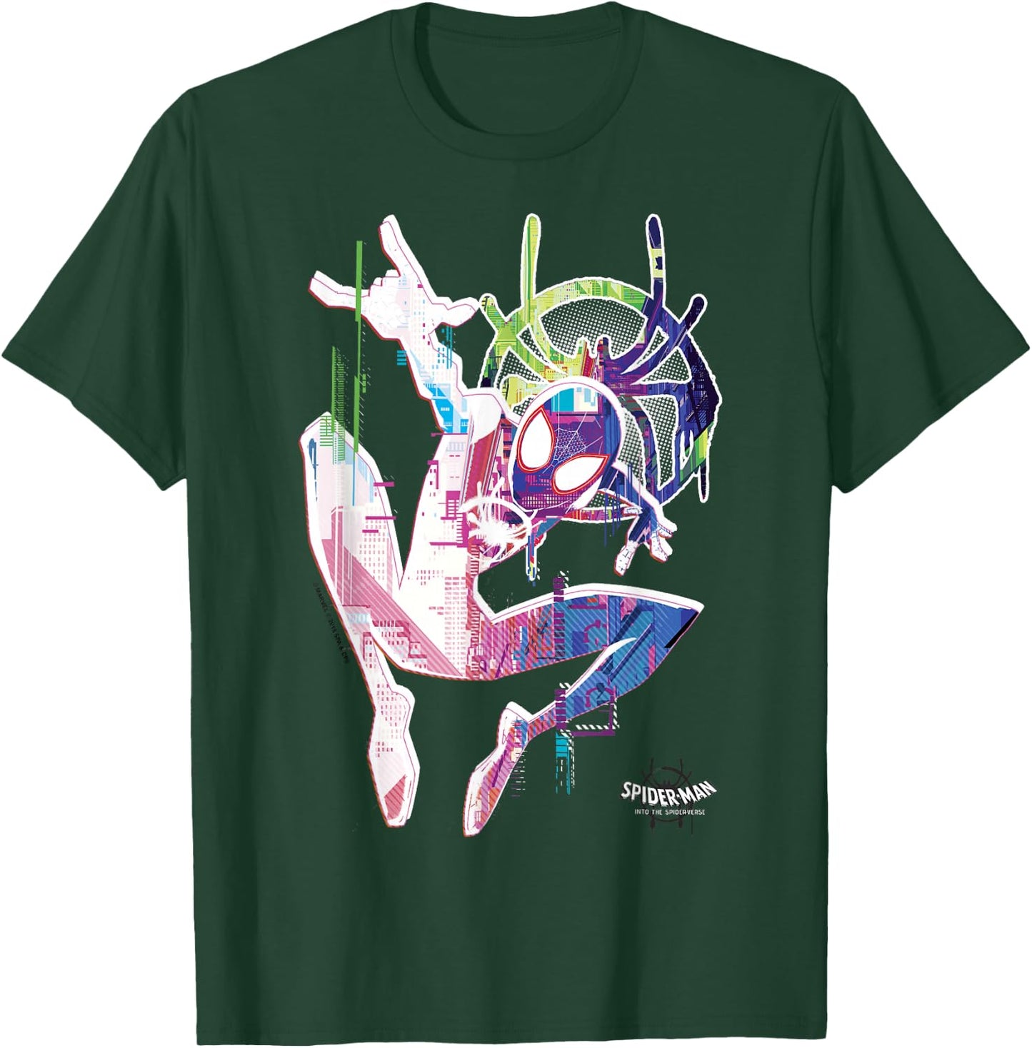 Marvel Spider-Man Spiderverse Watercolor Spidey Pose T-Shirt - T-Shirt | Forest
