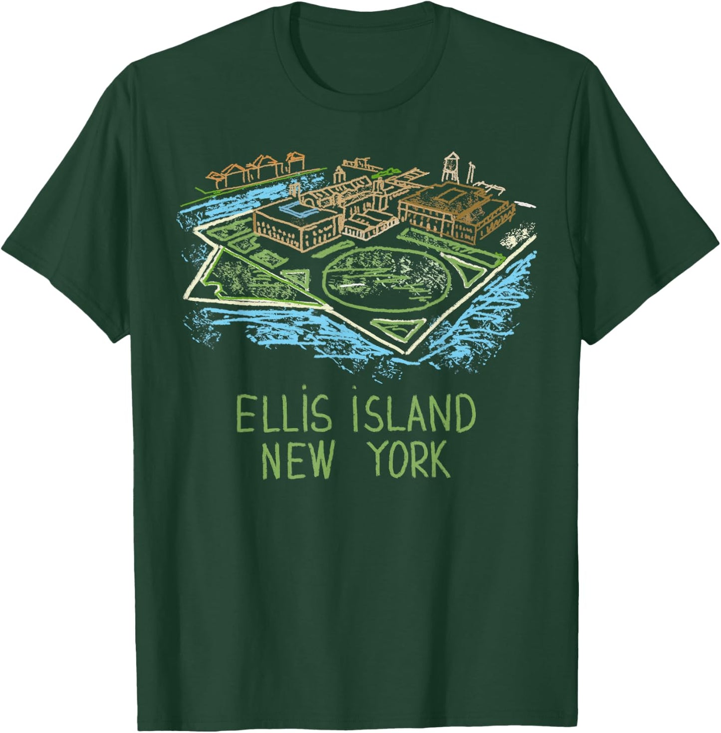 Ellis Island New York T Shirt T-Shirt - T-Shirt | Forest