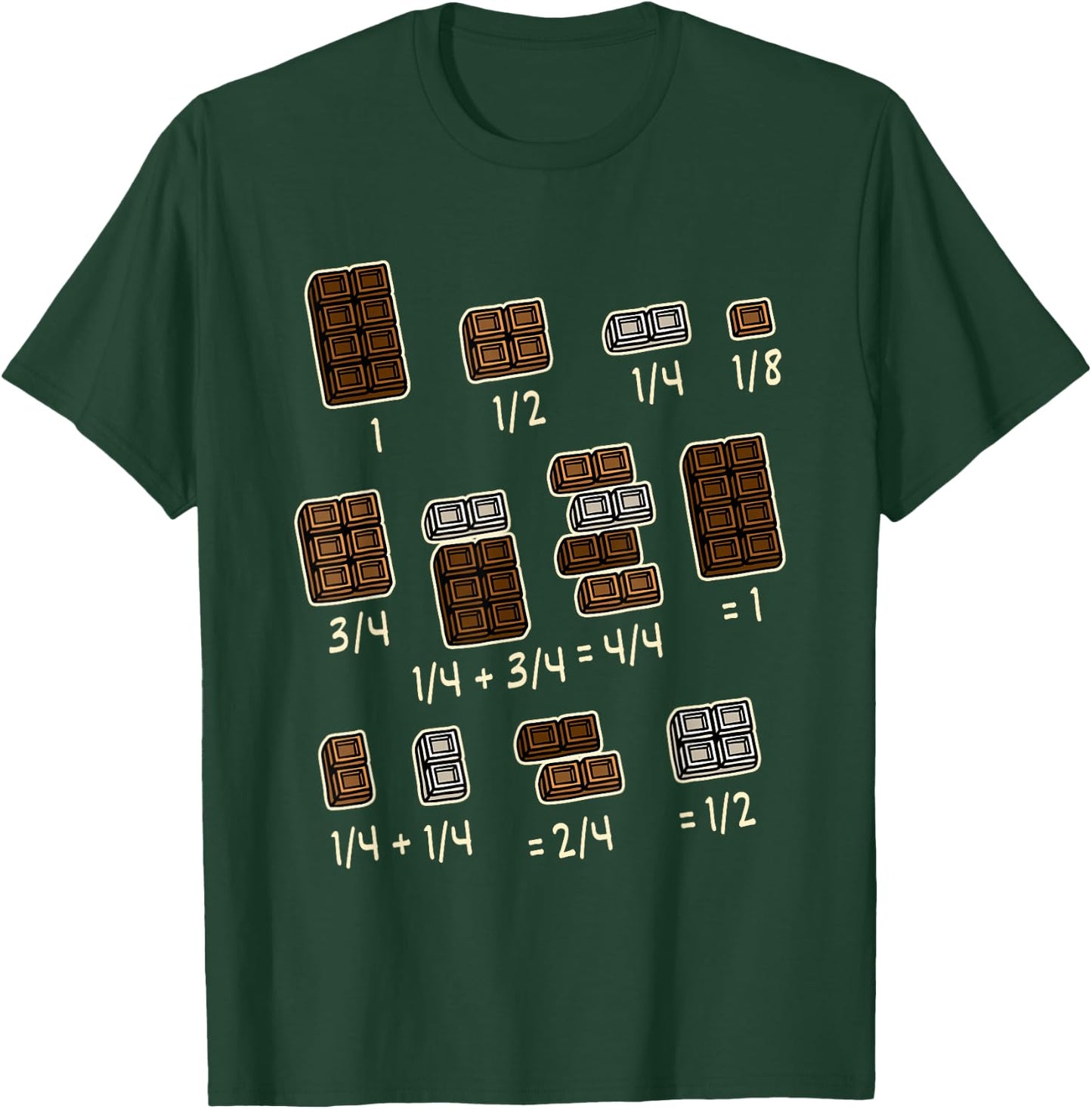 Gifts for Teachers and Students Funny Math Apparel Chocolate Quick Maths Fraction Fractions Dear Math Teachers -Kids T-Shirt - T-Shirt | Forest