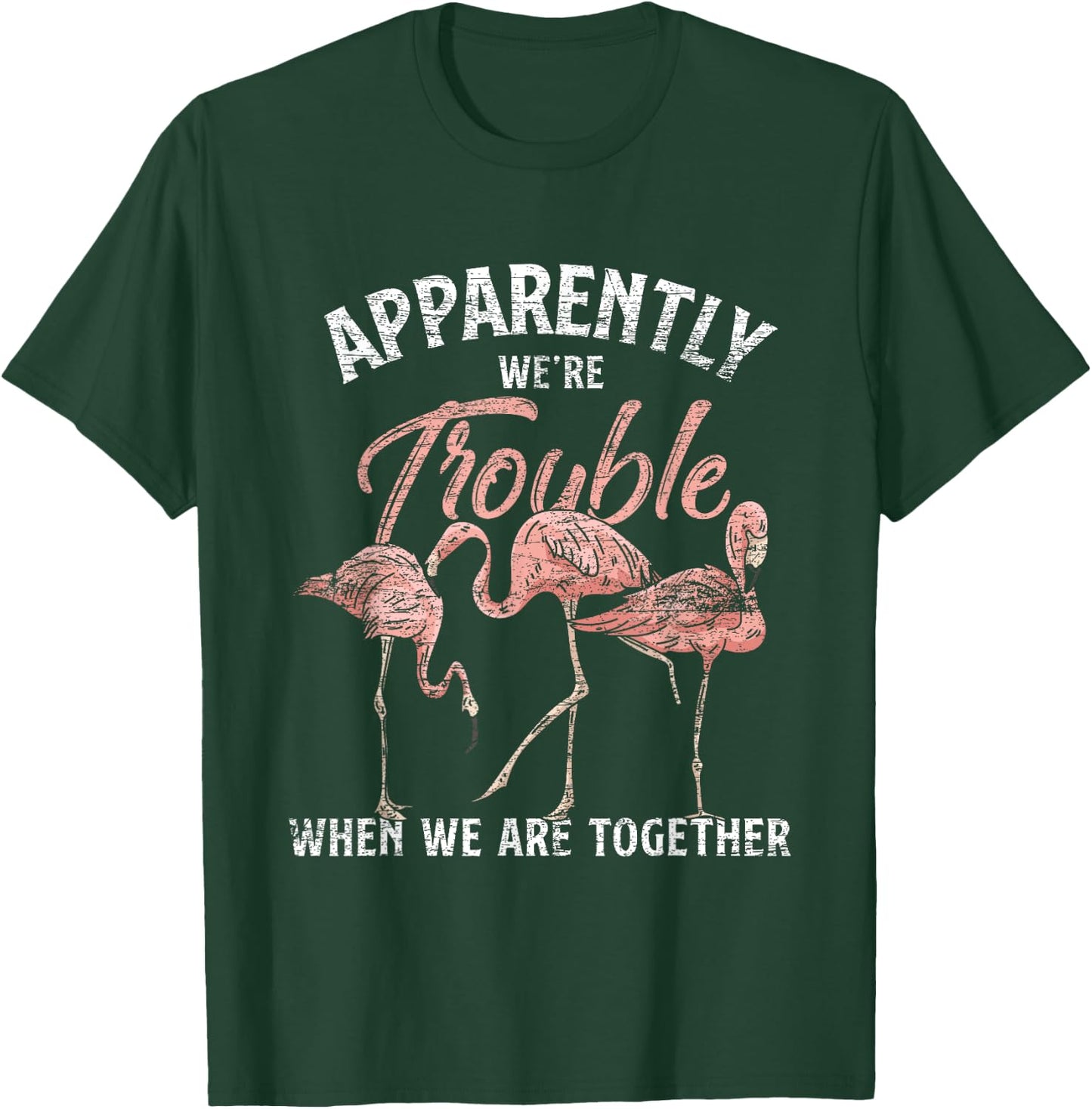 Apparently We Are Trouble When We Are Together Flamingo T-Shirt - T-Shirt | Forest